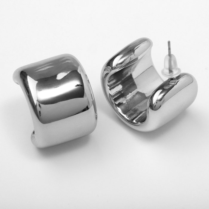 Серьги пластик «Круг» муза, цвет серебро Серьги пластик «Круг» муза, цвет серебро