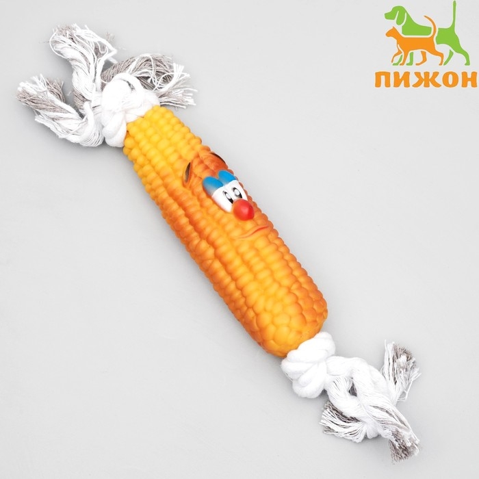Игрушка на канате  Игрушка на канате "Кукуруза" для собак, 30 см (кукуруза 14 см)