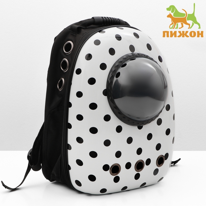 Рюкзак для переноски кошек и собак  Рюкзак для переноски кошек и собак "Горошек", с окном, 32 х 25 х 42 см
