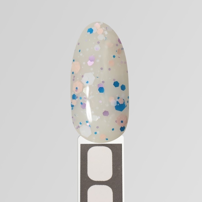 Гель лак для ногтей, «MILK GLITTER», 3-х фазный, 8мл, LED/UV, цвет прозрачный (02)