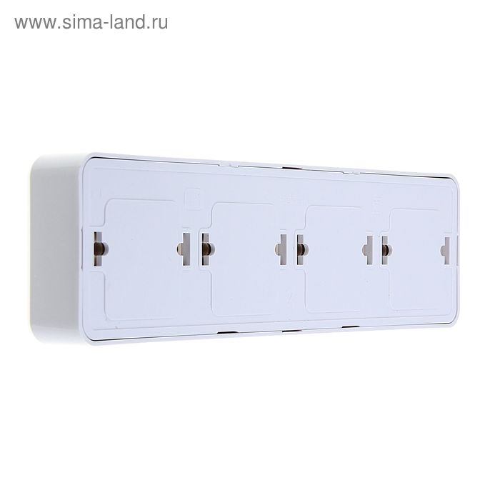 Розетка "Кунцево" Оптима, четырехместная, 16 А, 250 В, без з/к, наружная, белая