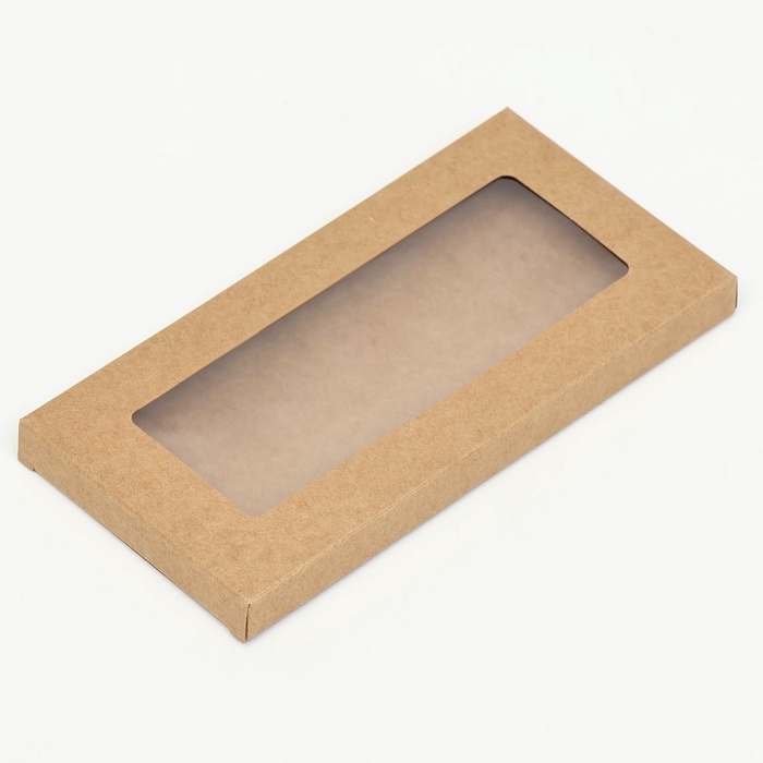 Коробка под плитку шоколада, крафт, с окном, кондитерская упаковка, 18 х 9 х 1,4 см набор 5 шт Коробка под плитку шоколада, крафт, с окном, кондитерская упаковка, 18 х 9 х 1,4 см набор 5 шт