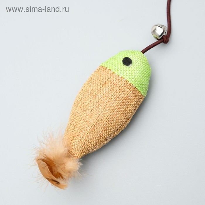 Дразнилка-удочка из эко-материалов  Дразнилка-удочка из эко-материалов "Рыбка с перьями"