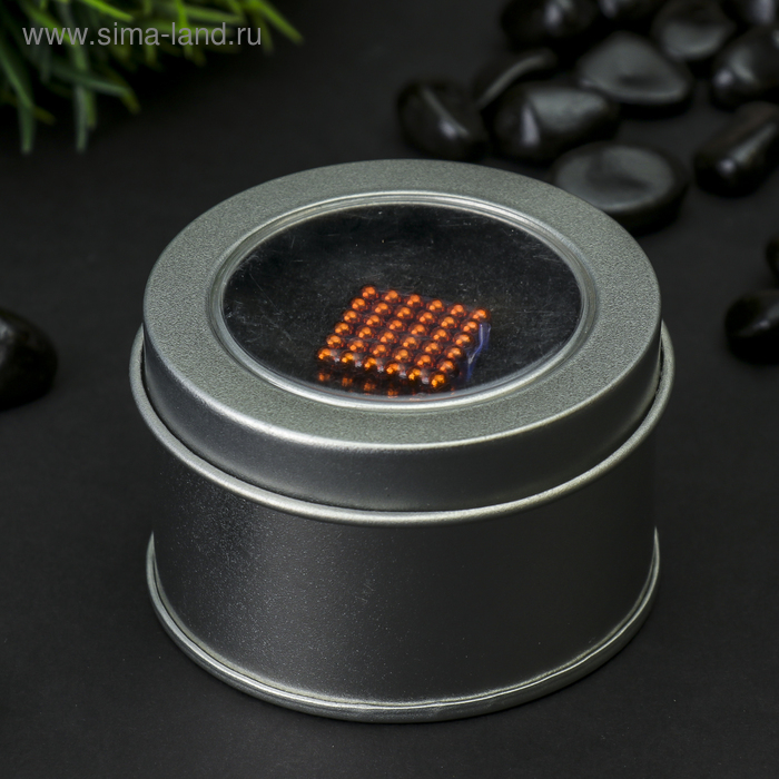 Антистресс магнит Антистресс магнит "Неокуб" 216 шариков d=0,3 см (оранжевый) 1.8х1.8 см