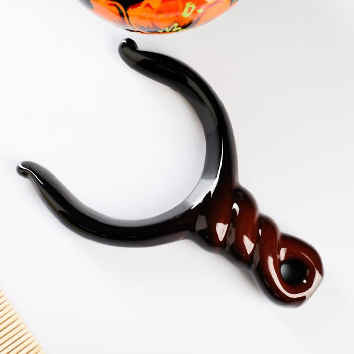 Набор горшков  Набор горшков "Подарочный с ухватом" 4х0,85л / 27х21х13см, мак на черном