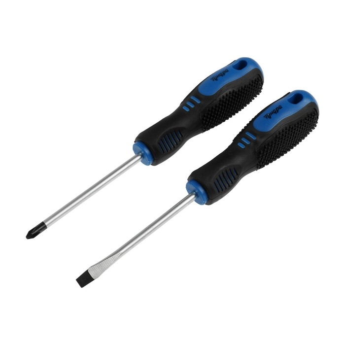 Набор отверток ТУНДРА, CrV, хром, магнит, 2К рукоятки, PH2/SL6 х 100 мм, 2 шт. Набор отверток ТУНДРА, CrV, хром, магнит, 2К рукоятки, PH2/SL6 х 100 мм, 2 шт.