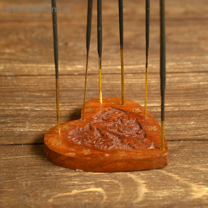 Подставка для благовония "Сердце" дерево 1х9х9 см