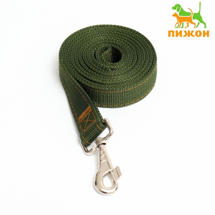 Поводок двухслойный с усиленным карабином, 2 м х 3 см, зелёный Поводок двухслойный с усиленным карабином, 2 м х 3 см, зелёный