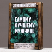 Подарочный набор косметики «Самому лучшему мужчине в Новый Год», гель для душа и шампунь для волос, 2 х 250 мл, ЧИСТОЕ СЧАСТЬЕ