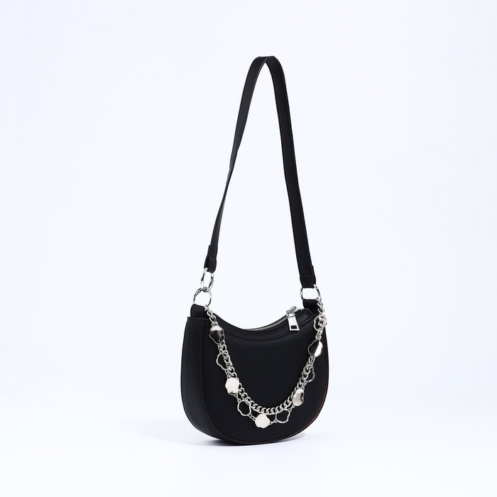 Сумка-багет на молнии, цвет чёрный Сумка-багет на молнии, цвет чёрный