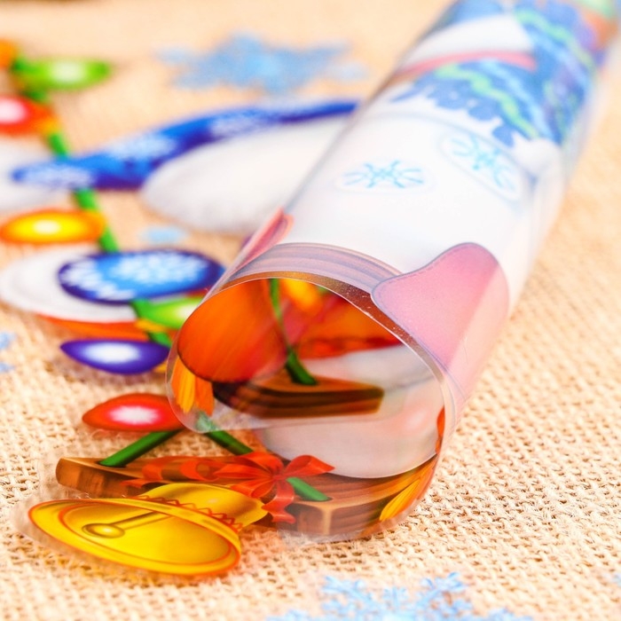 Набор наклеек оформительский Набор наклеек оформительский "Задорный снеговик" 33,8х24,4см