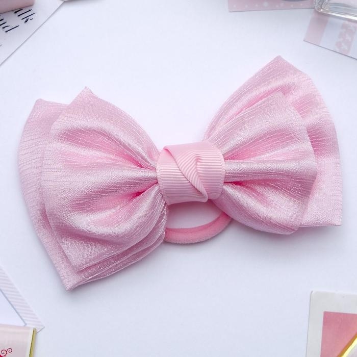 Резинка для волос  Резинка для волос "Умница" бант двойной, розовый