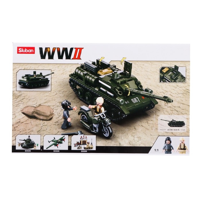 Конструктор Армия ВОВ «Танк ПТ-САУ 100», 338 деталей Конструктор Армия ВОВ «Танк ПТ-САУ 100», 338 деталей