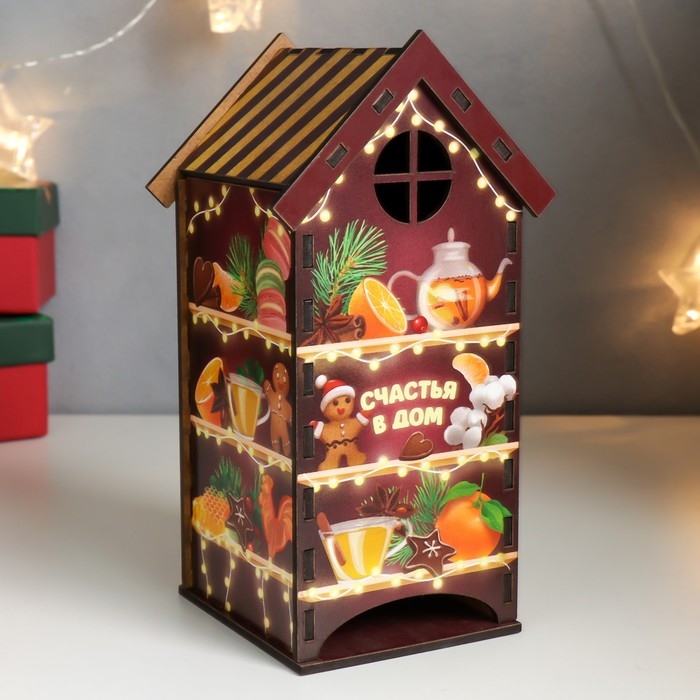 Новогодний чайный домик  Новогодний чайный домик "Полочки. Пряники" 20х10,5х9,5 см