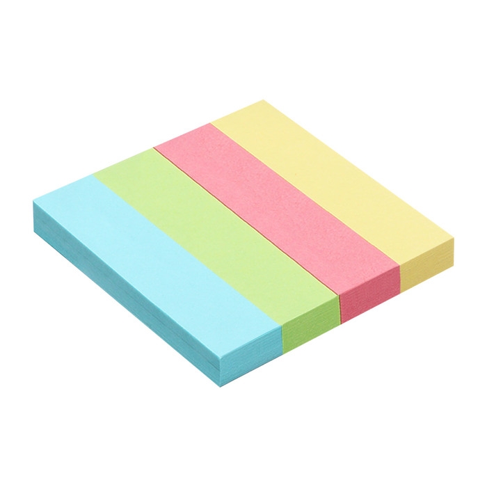Блок-закладка с липким краем 19 мм х 76 мм, 4 цвета по 100 листов, пастель, МИКС Блок-закладка с липким краем 19 мм х 76 мм, 4 цвета по 100 листов, пастель, МИКС