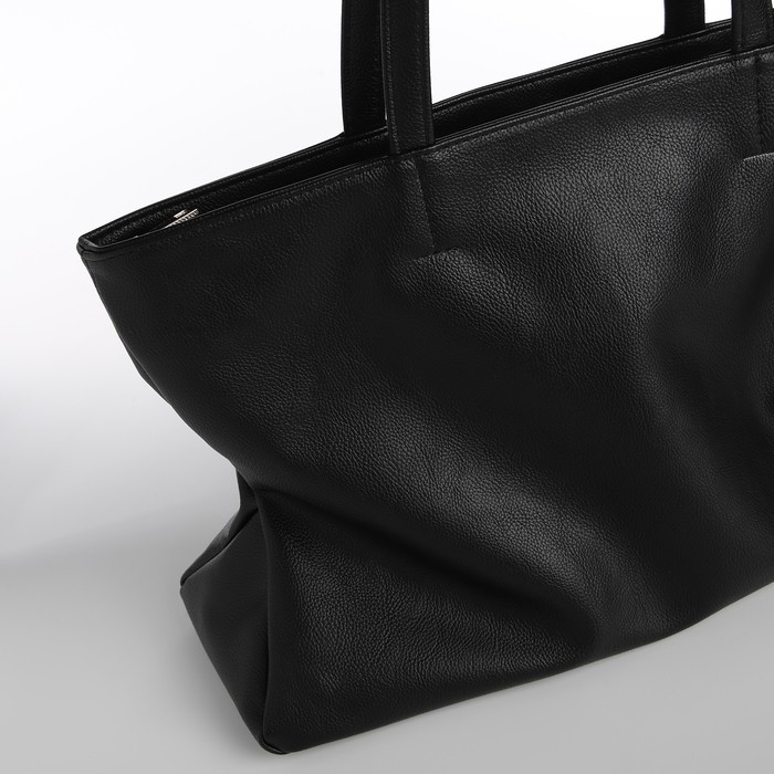 Сумка-шопер женская, TEXTURA, большой размер, цвет чёрный