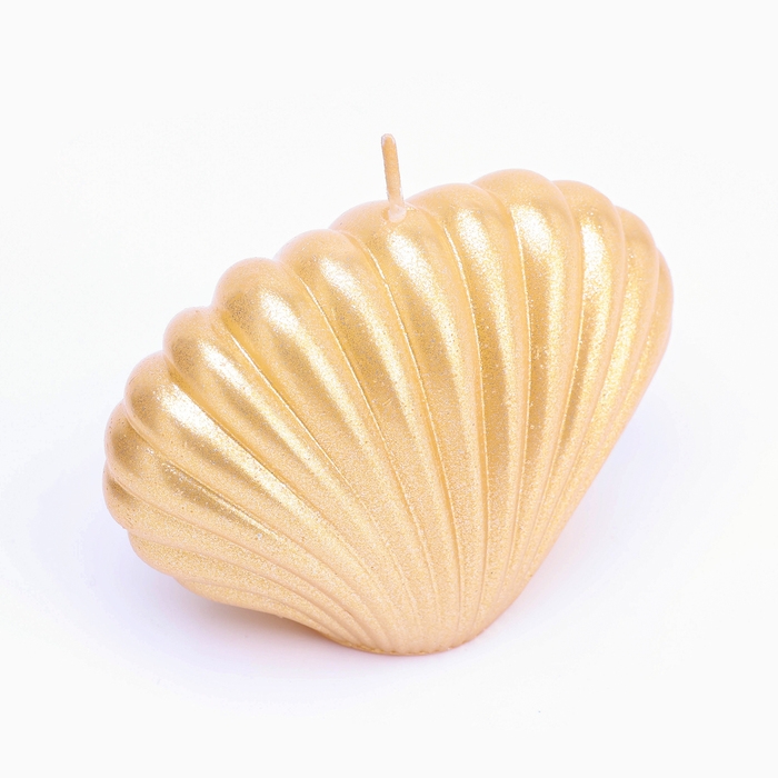 Свеча фигурная лакированная  Свеча фигурная лакированная "Ракушка", 3,2х4,5 см, золото