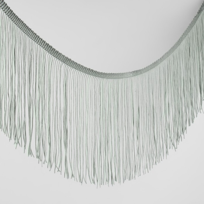 Тесьма декоративная «Бахрома», 15 см, 5 ± 0,5 м, цвет серый Тесьма декоративная «Бахрома», 15 см, 5 ± 0,5 м, цвет серый