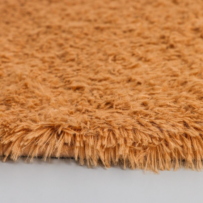 Коврики для ванной и туалета Доляна «Плюшевый», 3 шт: 34×40, 40×50, 50×80 см, цвет бежевый