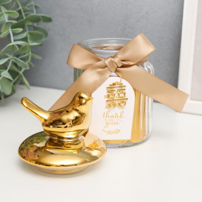 Шкатулка керамика Шкатулка керамика "Золотая птичка" 15х7,5х7,5 см