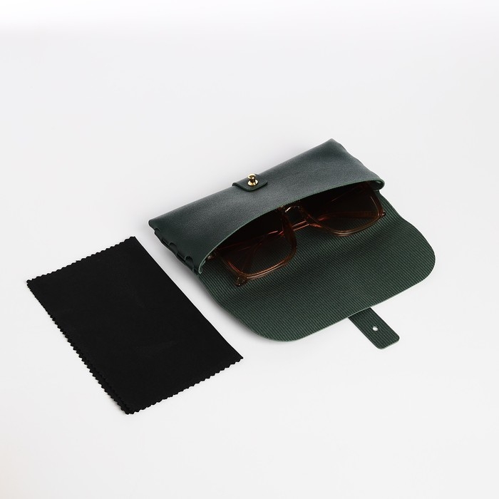 Футляр для очков на зацепке, длина 16,5 см, цвет зелёный Футляр для очков на зацепке, длина 16,5 см, цвет зелёный