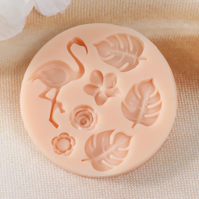 Молд силикон Молд силикон "Фламинго с цветами" 3,6х2,1х0,4 2,1х1,5х0,4 1,1х1,1х0,5 1,4х1,4х0,4 0,