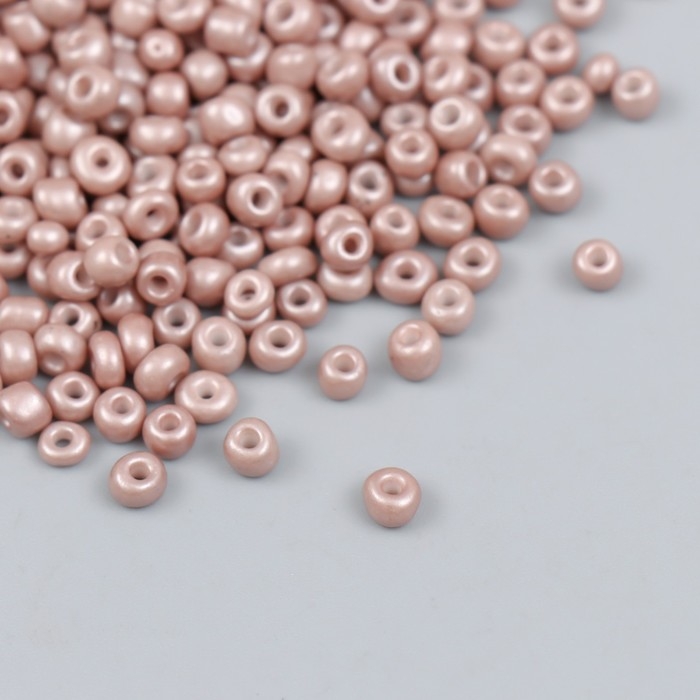 Бисер стекло 6/0  Бисер стекло 6/0 "Бледно-песочный" макарун, глянец 450 гр