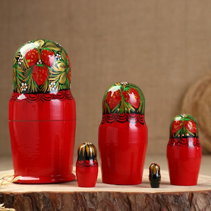 Матрёшка 5-ти кукольная  Матрёшка 5-ти кукольная "Татьяна", хохлома, 14-15 см