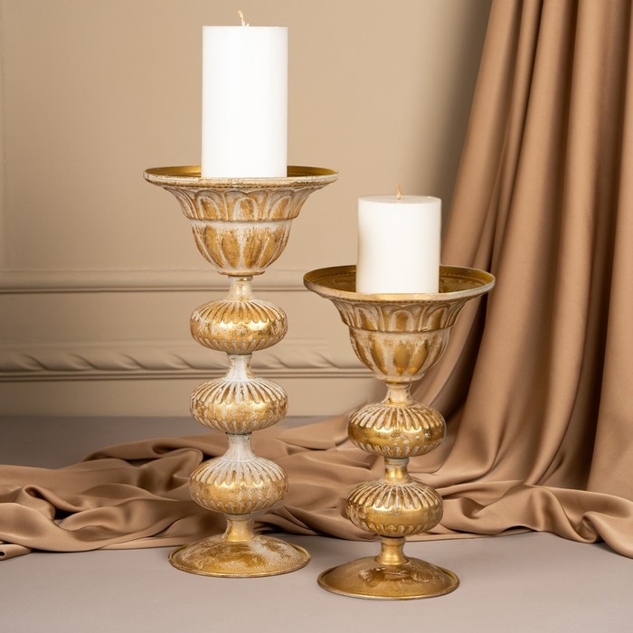 Подсвечник металл «Ярусы» для одной свечи 16 х 16 х 25 см