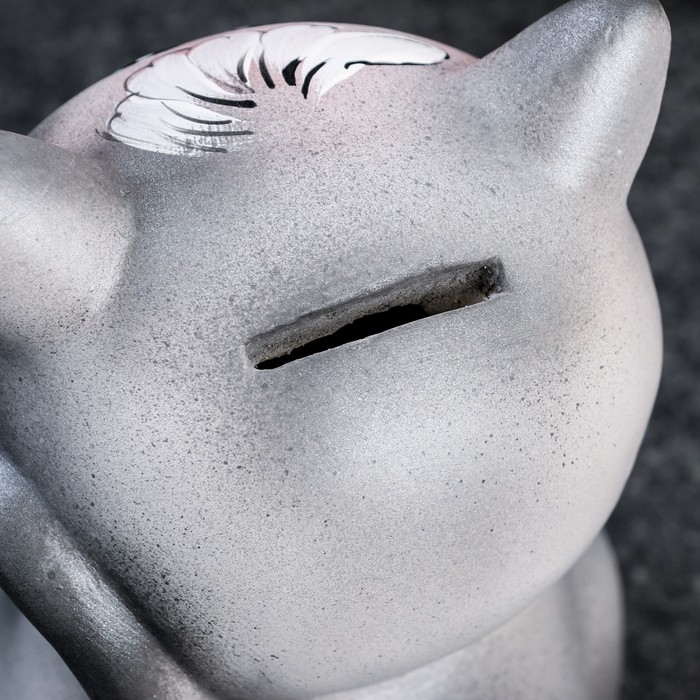 Копилка Копилка "Серый кот Кругляш" 17см