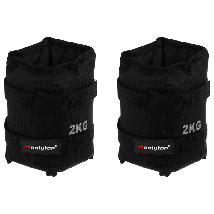 Утяжелители ONLYTOP, 2 шт. х 2 кг, цвет чёрный Утяжелители ONLYTOP, 2 шт. х 2 кг, цвет чёрный