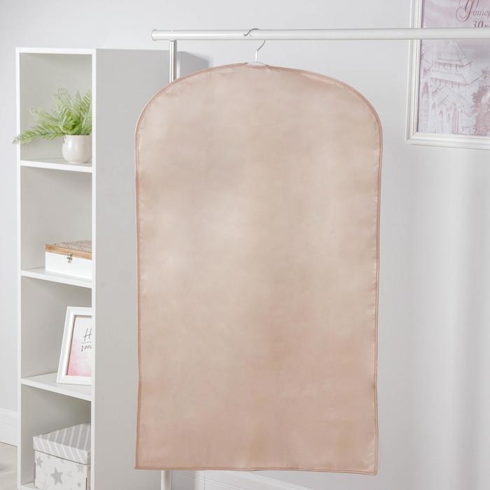 Чехол для одежды с окном, 60×120 см, спанбонд, бежевый Чехол для одежды с окном, 60×120 см, спанбонд, бежевый