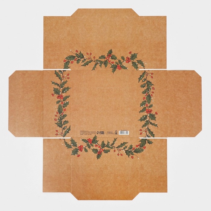 Коробка новогодняя складная «Новогодняя почта», 17 х 17 х 7 см, Новый год Коробка новогодняя складная «Новогодняя почта», 17 х 17 х 7 см, Новый год