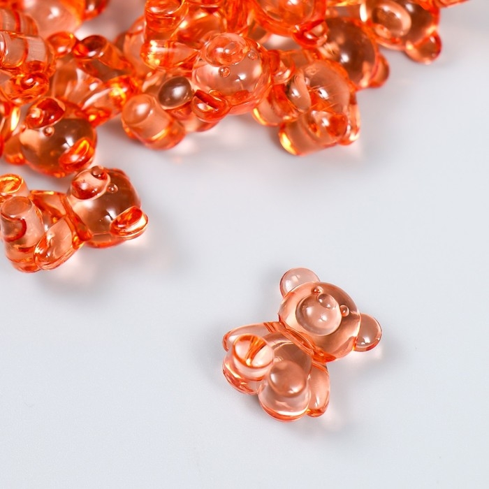 Декор для творчества пластик Декор для творчества пластик "Медвежонок" красный набор 25 шт 1,8х1,5х1 см