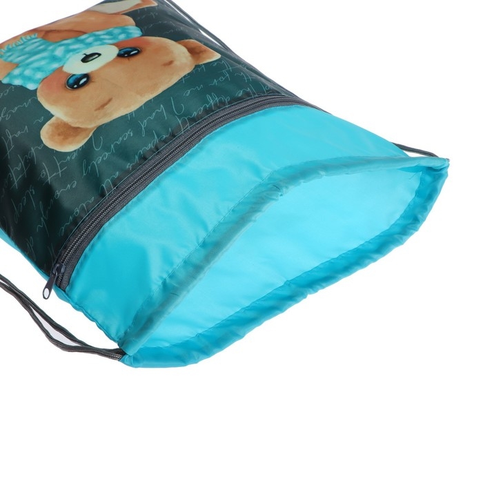 Мешок для обуви с карманом 420 х 340 мм, Calligrata МСО-7С, (мягкий полиэстер, плотность 210D),  Мешок для обуви с карманом 420 х 340 мм, Calligrata МСО-7С, (мягкий полиэстер, плотность 210D), "Мишка"