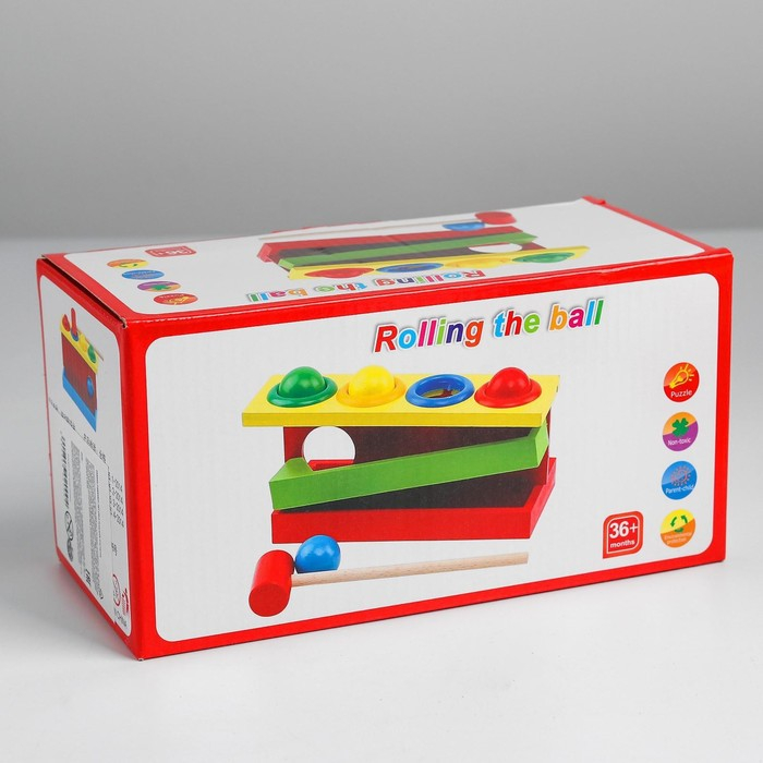 Стучалка на прямоугольном основании с 4 шариками, спуском и молоточком Стучалка на прямоугольном основании с 4 шариками, спуском и молоточком