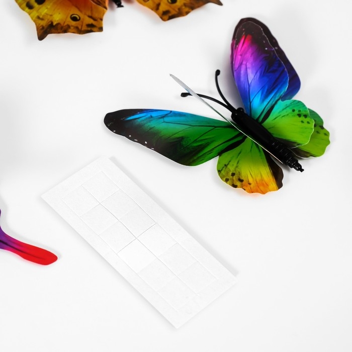 Магнит пластик  Магнит пластик "Летние бабочки" набор 12 шт МИКС h=4,4,5,5,6,8,9,5,13,5,14,5 см