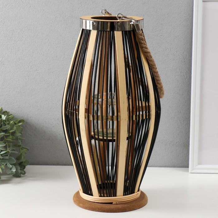 Подсвечник бамбук Подсвечник бамбук "Фонарик. Кувшин" 38х20х20 см