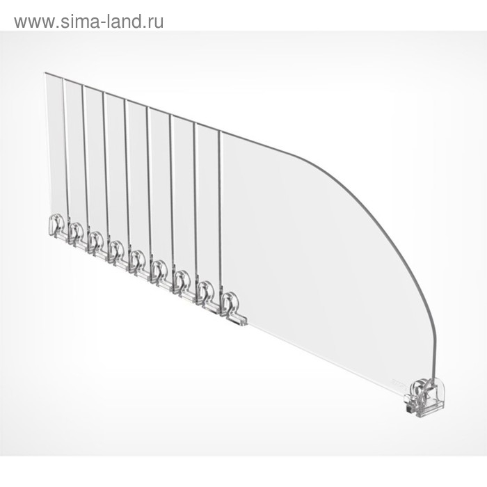 Пластиковый разделитель высотой, 285-485×20×120 мм, прозрачный Пластиковый разделитель высотой, 285-485×20×120 мм, прозрачный