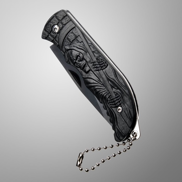 Нож складной Нож складной "Смерть с косой" 15 см, клинок 65мм/1,4мм, с цепочкой
