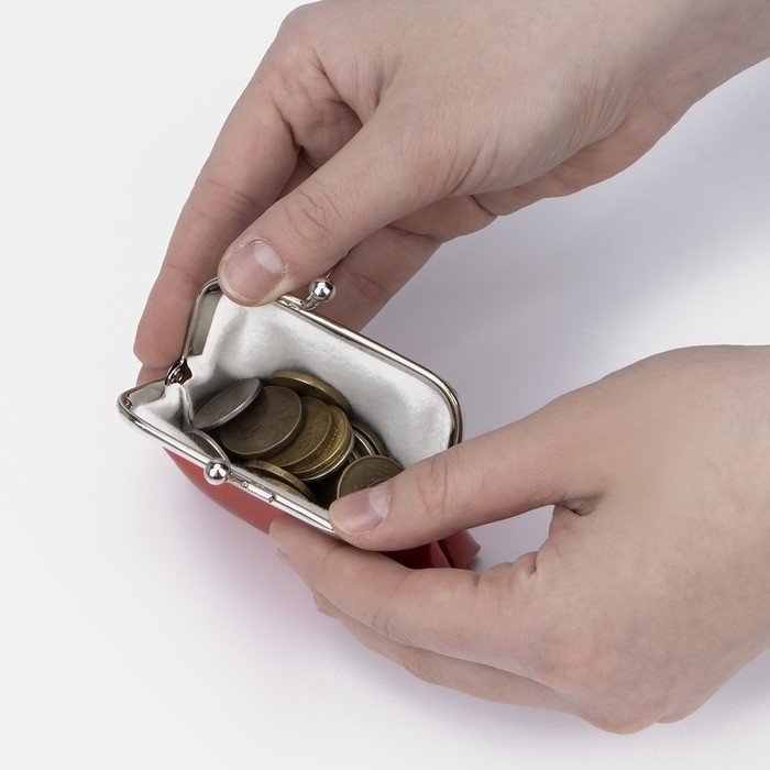 Кошелёк на фермуаре, цвет красный