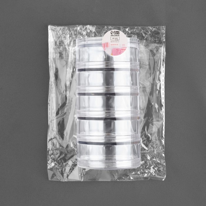 Баночки для хранения мелочей, накручивающиеся, d = 7 × 2,6 см, 5 шт Баночки для хранения мелочей, накручивающиеся, d = 7 × 2,6 см, 5 шт