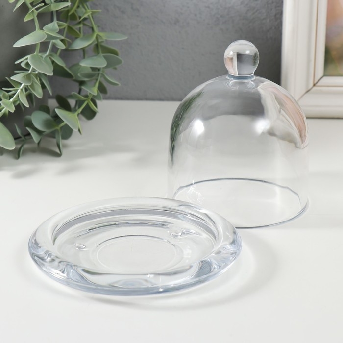 Подсвечник стекло на 1 свечу "Купол" прозрачный 12х12х12 см