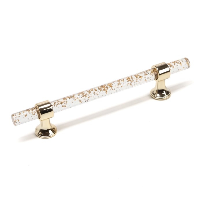 Ручка скоба CAPPIO PK106, м/о 128 мм, D=12 мм, пластик, цвет прозрачно-золтой/золото Ручка скоба CAPPIO PK106, м/о 128 мм, D=12 мм, пластик, цвет прозрачно-золтой/золото