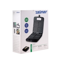 Сэндвичница Zelmer ZWM0001, 1400 Вт, антипригарное покрытие, чёрная