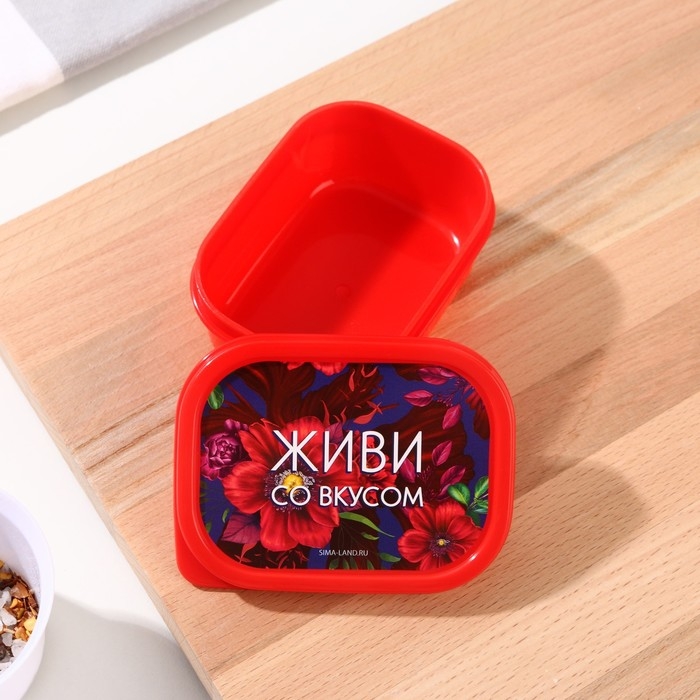 Ланч-бокс прямоугольный FoodVibes «Живи со вкусом», прямоугольный, 150 мл