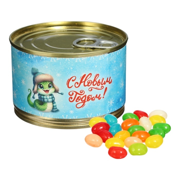 Новый год. Мармеладные бобы Новый год. Мармеладные бобы "Змейка", в консервной банке, 100 г