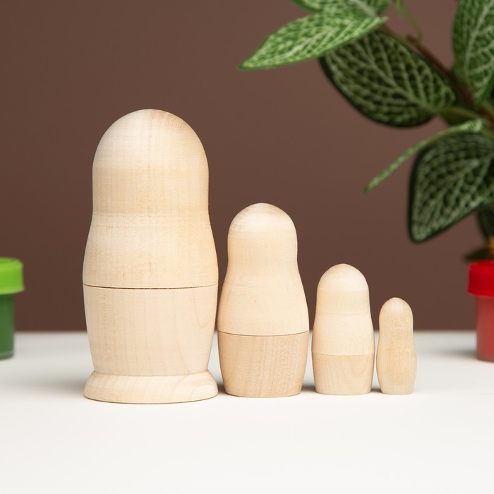 Заготовка для творчества «Матрёшка», 4-кукольная, 9 см Заготовка для творчества «Матрёшка», 4-кукольная, 9 см