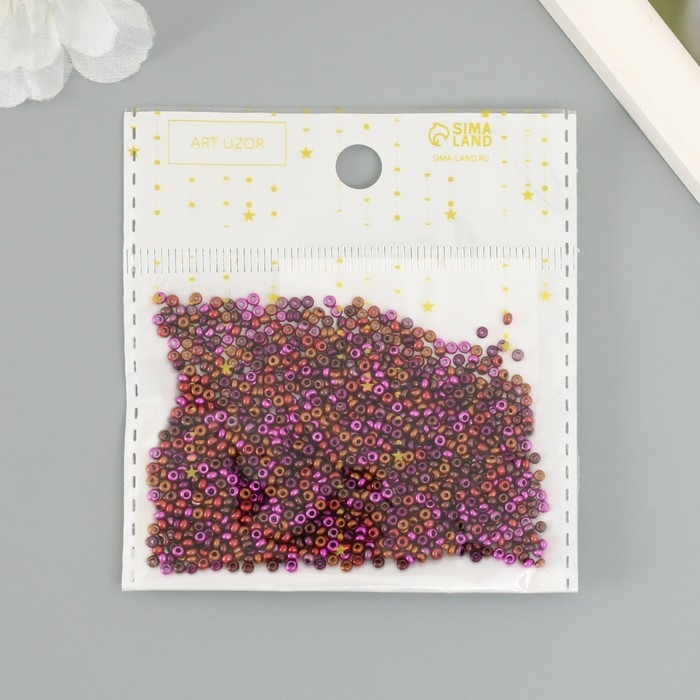 Бисер стекло 11/0  Бисер стекло 11/0 "Металлик. Меланж. Фиолетово-кофейный" 10 гр