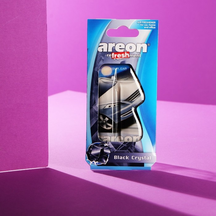 Ароматизатор на зеркало Areon Refreshment гелевый, черный кристалл 704-025-902 Ароматизатор на зеркало Areon Refreshment гелевый, черный кристалл 704-025-902